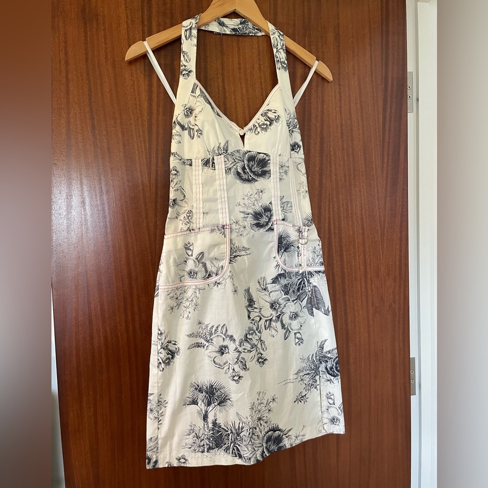 True Meaning Blue and White Apron Dress